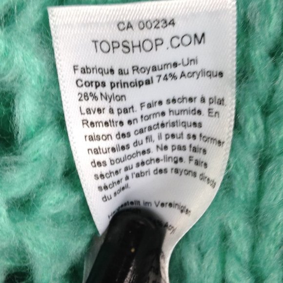 TOPSHOP Turquoise Shell Knit Crewneck  Sweater - Picture 9 of 9